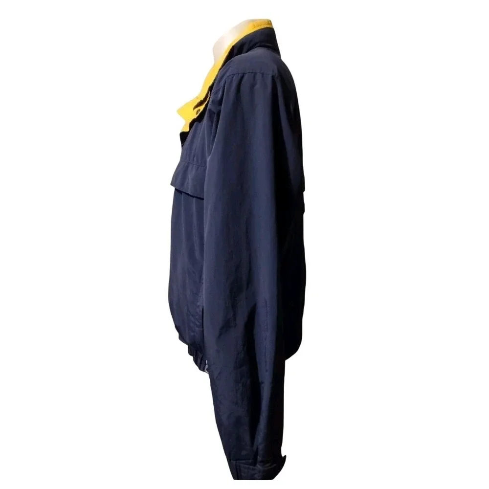 Eddie Bauer Jacket Size M Mens Vintage Gorpcore Navy Blue Yellow Windbreaker Y2K